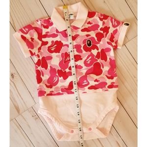 💥💥Bape Kids Pink Camo Polo Onesie